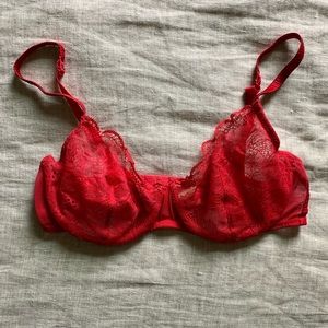 La Perla red lace bra (36C)